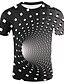 billige T-shirts-Dame Plusstørrelser T-shirt Geometrisk 3D Grafisk Trykt mønster Løstsiddende Toppe Basale overdrevet Sort / Natklub