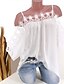 cheap T-Shirts-Women&#039;s Blouse Solid Colored Lace Half Sleeve Loose Tops Chiffon Strapless White Black Blue