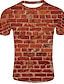 baratos Tank Tops-Homens Camiseta Camisa Social Gráfico Geométrica Estampado Manga Curta Casual Blusas Básico Decote Redondo Laranja Cinzento / Verão