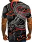 cheap Tank Tops-Men&#039;s T shirt Tribal 3D Animal Round Neck Casual Daily Short Sleeve Print Tops Streetwear Exaggerated Black / Summer