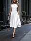 billige Elegant kjole-Dame 2020 Hvid Kjole Elegant Forår sommer A-linje Stribet M L