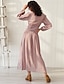 cheap Boho Dresses-Women&#039;s Basic Maxi Sheath Swing Dress - Solid Colored Dusty Rose, Ruched Split Deep V Cotton Orange Blushing Pink L XL XXL