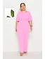 preiswerte Kleider in Übergröße da Donna-Damen Wein Rosa Orange Overall Einteiler, Solide L XL XXL