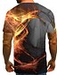 cheap Tank Tops-Men&#039;s T shirt Shirt Graphic Flame Round Neck Casual Daily Short Sleeve Print Tops Streetwear Exaggerated Gray / Summer