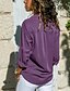 cheap Tops &amp; Blouses-Women&#039;s Blouse Shirt Red Navy Blue Gray Patchwork Plain Casual Daily Long Sleeve Shirt Collar Basic Streetwear Elegant S
