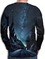 cheap Tank Tops-Men&#039;s T shirt Galaxy Graphic 3D Round Neck Plus Size Daily Long Sleeve Print Tops Streetwear Exaggerated Blue / Fall / Spring