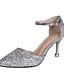 cheap Pumps &amp; Heels-Women&#039;s Heels Glitter Crystal Sequined Jeweled Daily Stiletto Heel Pointed Toe PU Synthetics Ankle Strap Silver Gold