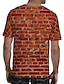 preiswerte Tank Tops-Herren T-Shirt Hemd Grafik Geometrisch Druck Kurzarm Normal Oberteile Grundlegend Rundhalsausschnitt Orange Grau / Sommer