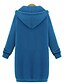 cheap Plus Size Collection-Women&#039;s Plus Size Winter Coat Hoodie Coat Pocket Solid Color Long Sleeve Hoodie Long Winter Fall Green Black Blue  Causal VacationL XL XXL