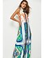 billige Afslappede kjoler-Dame Asymmetrisk Skjorte Kjole - Uden ærmer Regnbue Trykt mønster Krave Boheme Regnbue S M L