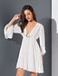 cheap Boho Dresses-Women&#039;s Basic A Line Sheath Dress - Solid Colored White, Cut Out Ruffle Lace up White L XL XXL