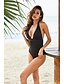 cheap One-Pieces-Bikini Women&#039;s Swimsuit Black Plus Size Swimwear Halter Bathing Suits