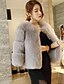 cheap Furs &amp; Leathers-Women&#039;s Casual/Daily Simple Fur Coat,Solid Long Sleeve Winter Blue / Red / Gray / Purple Fox Fur