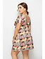 cheap Plus Size Dresses-Women&#039;s Plus Size Rainbow Dress Elegant Skater Rainbow Solid Colored V Neck M L Loose