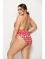 cheap Plus Size Swimwear-Women&#039;s Red Green Blue Triangle Bikini Swimwear Swimsuit - Polka Dot S M L Red