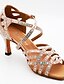 abordables Pumps &amp; Heels-Femme Chaussures Latines Cristal / strass Talon Talon Cubain Amande Noir Sangle croisée Paillettes de cristal scintillantes ornées de bijoux