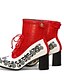 abordables Boots-Femme Bottes Chaussures d&#039;impression Block Heel Bout rond Rétro Vintage Chinoiserie Quotidien Bureau et carrière Polyuréthane Noir Rouge Bleu / Bottine / Demi Botte / Bottine / Demi Botte