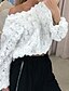 cheap T-Shirts-Women&#039;s Blouse Shirt Solid Colored Long Sleeve Round Neck Tops Basic Top White