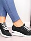 abordables Women&#039;s Sneakers-Mujer Zapatillas de deporte Diario Color sólido Verano Tacón Plano Dedo redondo PU Cordones Negro Rosa Azul