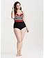 cheap Plus Size Swimwear-Women&#039;s Plus Size Halter Basic Boho One-piece Swimsuit Backless Striped Swimwear Bathing Suits Black