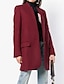 cheap Coats &amp; Trench Coats-Women&#039;s Daily Basic Long Coat, Solid Colored Notch Lapel Long Sleeve Polyester Black / Wine / Gray