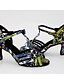 abordables Pumps &amp; Heels-Femme Chaussures Latines Talon Talon Bobine Rouge-Noir Noir / Vert Argent / noir Lanière en T