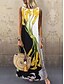 cheap Maxi Dresses-Women&#039;s A Line Dress Maxi long Dress Yellow Sleeveless Floral Print Spring &amp; Summer Round Neck Hot Casual Holiday vacation dresses 2021 S M L XL XXL 3XL 4XL 5XL / Plus Size / Plus Size