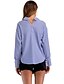 cheap Tops &amp; Blouses-Women&#039;s Blouse Shirt Striped Long Sleeve Patchwork Shirt Collar Tops Loose Cotton Basic Streetwear Basic Top Blue Red