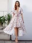 cheap Boho Dresses-Women&#039;s Swing Dress Knee Length Dress White Short Sleeve Floral Summer V Neck Casual Mumu 2021 S M L XL XXL