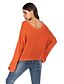 cheap Sweaters-Women&#039;s Pullover Solid Colored Cotton Long Sleeve Loose Sweater Cardigans V Neck Fall Orange