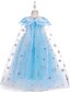 cheap Girls&#039; Dresses-Kids Toddler Little Girls&#039; Dress Solid Colored Sequins Mesh Blue Midi Short Sleeve Active Sweet Dresses Slim