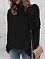 abordables Sweaters &amp; Cardigans-Femme Couleur Pleine Pullover Manches Longues Pull Cardigans Col Roulé Automne Hiver Blanche Noir Bleu