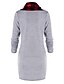 cheap Mini Dresses-Women&#039;s Shift Dress Short Mini Dress Gray Black Long Sleeve Print Patchwork Fall Winter Turtleneck Casual 2021 M L XL XXL / Cotton / Cotton