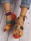 cheap Sandals-Women&#039;s Sandals Boho Bohemia Beach Chunky Heel Open Toe Sweet Minimalism Daily Office &amp; Career PU Bowknot Summer Purple Yellow Blue