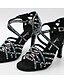 abordables Pumps &amp; Heels-Femme Chaussures Latines Cristal / strass Talon Talon Cubain Amande Noir Sangle croisée Paillettes de cristal scintillantes ornées de bijoux