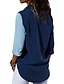 cheap Tops &amp; Blouses-Women&#039;s Color Block Blouse Patchwork Long Sleeve Daily Loose Tops Chiffon Elegant Streetwear Shirt Collar White Blue Royal Blue