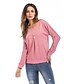 preiswerte T-shirts-Damen T Shirt Schwarz Rosa Einfarbig Langarm Täglich Strassenmode Basic Rundhalsausschnitt Baumwolle Lockere Passform