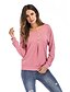 preiswerte T-shirts-Damen T Shirt Schwarz Rosa Einfarbig Langarm Täglich Strassenmode Basic Rundhalsausschnitt Baumwolle Lockere Passform
