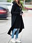 cheap Coats &amp; Trench Coats-Women&#039;s Trench Coat Solid Colored Oversized Fall &amp; Winter Long Daily Long Sleeve Polyster Coat Tops Black / Loose