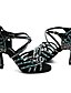 abordables Pumps &amp; Heels-Femme Chaussures Latines Cristal / strass Talon Talon Cubain Amande Noir Sangle croisée Paillettes de cristal scintillantes ornées de bijoux