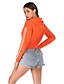 preiswerte Kapuzenpullis &amp; Sweatshirts-Damen Alltag Kapuzenshirt Solide Grundlegend Street Schick Kapuzenpullover Sweatshirts Baumwolle Orange