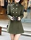 cheap Coats &amp; Trench Coats-Women&#039;s Coat High Waist Basic Elegant &amp; Luxurious Business Daily Date Valentine&#039;s Day Coat Long Polyester Blue Wine Army Green Fall Winter Spring Stand Collar Regular Fit S M L XL XXL