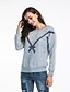 billige Vinterfrakker-Dame Sweatshirt Ensfarvet Basale Sød Stil Hættetrøjer Sweatshirts Bomuld Hvid Lyserød Grå