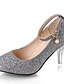 cheap Pumps &amp; Heels-Women&#039;s Heels Glitter Crystal Sequined Jeweled Plus Size Daily Stiletto Heel Pointed Toe PU Synthetics Ankle Strap Silver Black Purple