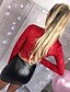 cheap T-Shirts-Women&#039;s Blouse Solid Colored Lace Long Sleeve Daily Tops Basic Black Red