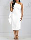cheap Elegant Dresses-Women&#039;s Bodycon Sleeveless Solid Colored Pleated Off Shoulder Basic Slim Wine White M L XL XXL