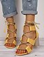 cheap Sandals-Women&#039;s Sandals Boho Bohemia Beach Chunky Heel Open Toe Sweet Minimalism Daily Office &amp; Career PU Bowknot Summer Purple Yellow Blue