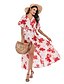cheap Boho Dresses-Women&#039;s Swing Dress White Short Sleeve Geometric Lace up Print V Neck Basic Streetwear Cotton S M L XL