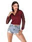 abordables Sweats à capuche et sweat-shirts-Femme Sweatshirt Couleur Pleine Quotidien basique Chic de Rue Pulls Capuche Pulls molletonnés Coton Vin