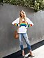 cheap Sweaters-Women&#039;s Daily Basic Blouse - Color Block Print White
